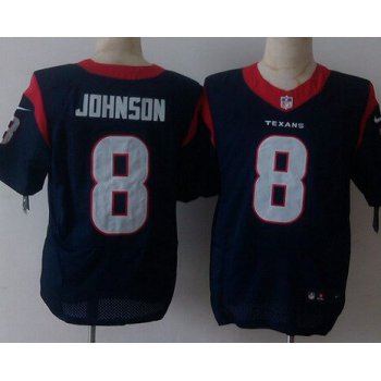 Men's Houston Texans #8 Will Johnson Nike Navy Blue Elite Jersey