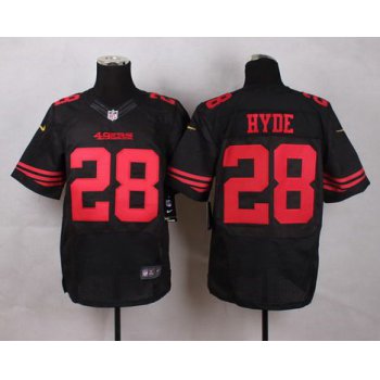Men's San Francisco 49ers #28 Carlos Hyde 2015 Nike Black Elite Jersey