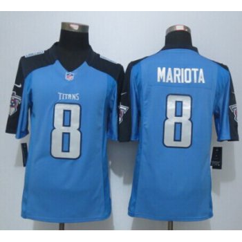 Men's Tennessee Titans #8 Marcus Mariota Nike Light Blue Limited Jersey
