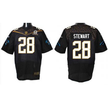 Men's Carolina Panthers #28 Jonathan Stewart Black 2016 Pro Bowl Nike Elite Jersey