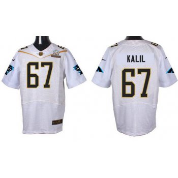 Men's Carolina Panthers #67 Ryan Kalil White 2016 Pro Bowl Nike Elite Jersey