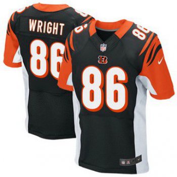 Men's Cincinnati Bengals #86 James Wright Black Team Color NFL Nike Elite Jersey