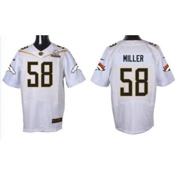 Men's Denver Broncos #58 Von Miller White 2016 Pro Bowl Nike Elite Jersey
