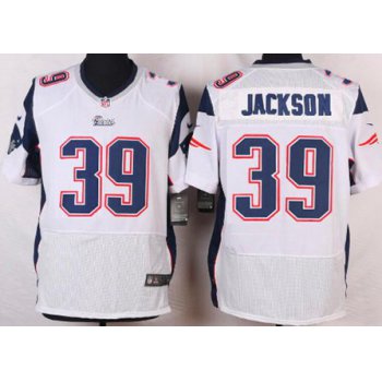 Men's New England Patriots #39 Steven Jackson White Road NFL Nike Elite Jersey