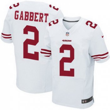 Men's San Francisco 49ers #2 Blaine Gabbert White Road NFL Nike Elite Jersey