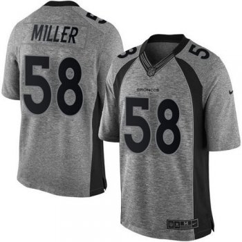 Nike Broncos #58 Von Miller Gray Men's Stitched NFL Limited Gridiron Gray Jersey