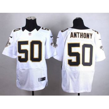 Nike New Orleans Saints #50 Stephone Anthony White Elite Jersey