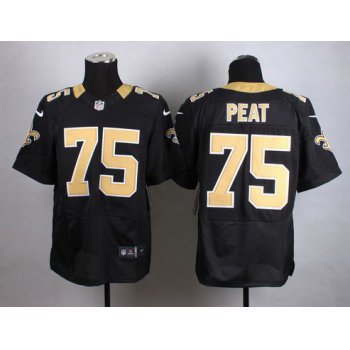 Nike New Orleans Saints #75 Andrus Peat Black Elite Jersey