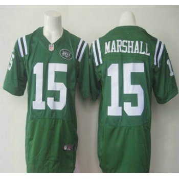 Men's New York Jets #15 Brandon Marshall Kelly Green Team Color 2015 NFL Nike Elite Jersey