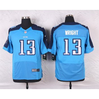 Men's Tennessee Titans #13 Kendall Wright Light Blue Team Color NFL Nike Elite Jersey