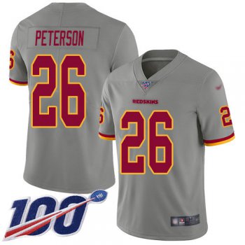Nike Redskins #26 Adrian Peterson Gray Men's Stitched NFL Limited Inverted Legend 100th Season Jersey