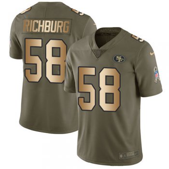 Nike 49ers #58 Weston Richburg Olive Gold Men's Stitched NFL Limited 2017 Salute To Service Jersey