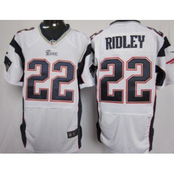 Nike New England Patriots #22 Stevan Ridley White Elite Jersey