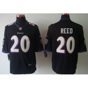 Nike Baltimore Ravens #20 Rd Reed Black Limited Jersey