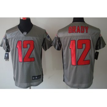 Nike New England Patriots #12 Tom Brady Gray Shadow Elite Jersey
