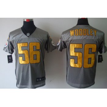 Nike Pittsburgh Steelers #56 LaMarr Woodley Gray Shadow Elite Jersey