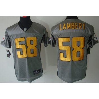 Nike Pittsburgh Steelers #58 Jack Lambert Gray Shadow Elite Jersey