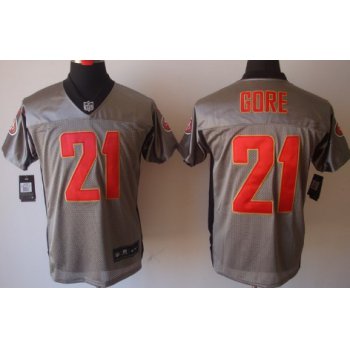 Nike San Francisco 49ers #21 Frank Gore Gray Shadow Elite Jersey
