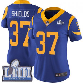 #37 Limited Sam Shields Royal Blue Nike NFL Alternate Women's Jersey Los Angeles Rams Vapor Untouchable Super Bowl LIII Bound