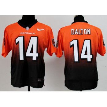 Nike Cincinnati Bengals #14 Andy Dalton Orange/Black Fadeaway Elite Jersey