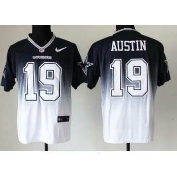 Nike Dallas Cowboys #19 Miles Austin Blue/White Fadeaway Elite Jersey
