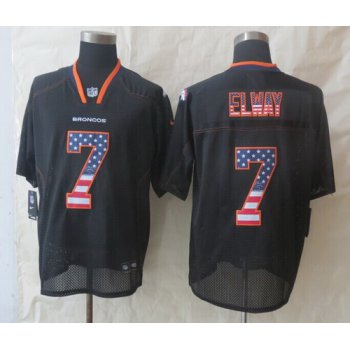 Nike Denver Broncos #7 John Elway 2014 USA Flag Fashion Black Elite Jersey