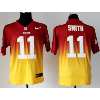Nike Kansas City Chiefs #11 Alex Smith Red/Yellow Fadeaway Elite Jersey