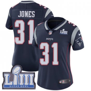 #31 Limited Jonathan Jones Navy Blue Nike NFL Home Women's Jersey New England Patriots Vapor Untouchable Super Bowl LIII Bound