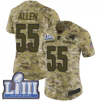 #55 Limited Brian Allen Camo Nike NFL Women's Jersey Los Angeles Rams 2018 Salute to Service Super Bowl LIII Bound