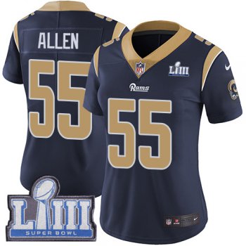 #55 Limited Brian Allen Navy Blue Nike NFL Home Women's Jersey Los Angeles Rams Vapor Untouchable Super Bowl LIII Bound