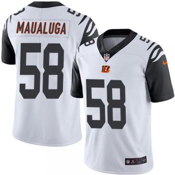 Nike Bengals #58 Rey Maualuga White Men's Stitched NFL Limited Rush Jersey