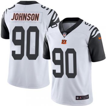 Nike Bengals #90 Michael Johnson White Men's Stitched NFL Limited Rush Jersey