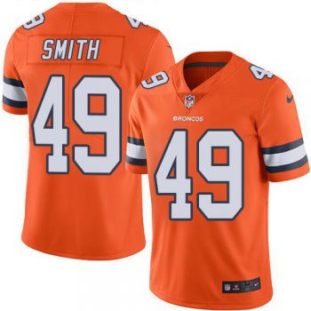 Nike Broncos #49 Dennis Smith Orange Men's Stitched NFL Limited Rush Jersey