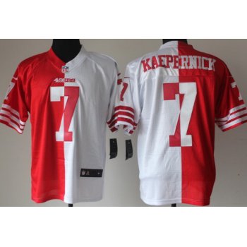 Nike San Francisco 49ers #7 Colin Kaepernick Red/White Two Tone Elite Jersey