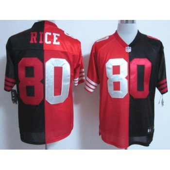 Nike San Francisco 49ers #80 Jerry Rice Red/Black Two Tone Elite Jersey