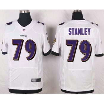 Men's Baltimore Ravens #79 Ronnie Stanley White Road Stitched NFL Nike Elite Jersey