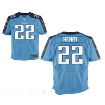 Men's Tennessee Titans #22 Derrick Henry Light Blue Team Color Stitched NFL Nike Elite Jersey