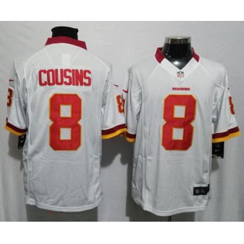 Men's Washington Redskins #8 Kirk Cousins White Road Stitched NFL Nike Game Jersey
