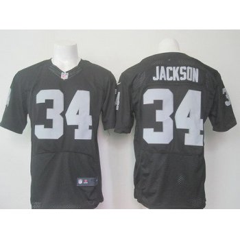 Men's Oakland Raiders #34 Bo Jackson Black Retired Player 2015 NFL Nike Elite Jersey