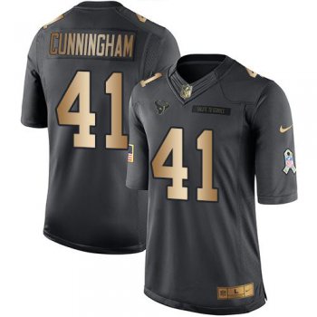 Nike Houston Texans #41 Zach Cunningham Black Men's Stitched NFL Limited Gold Salute To Service Jersey