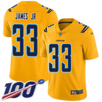 Nike Chargers #33 Derwin James Jr Gold Men's Stitched NFL Limited Inverted Legend 100th Season Jersey