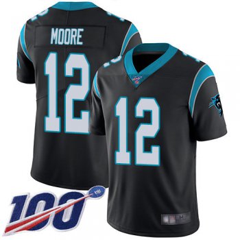 Nike Panthers #12 DJ Moore Black Team Color Men's Stitched NFL 100th Season Vapor Limited Jersey