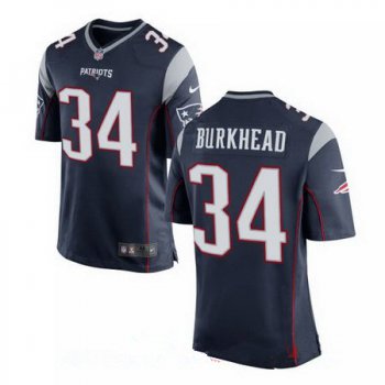 Men's New England Patriots #34 Rex Burkhead Navy Blue Team Color Stitched NFL Nike Elite Jersey