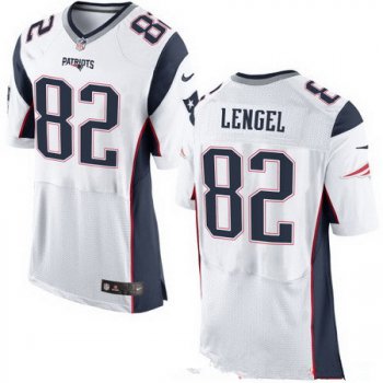 Men's New England Patriots #82 Matt Lengel White Road Stitched NFL Nike Elite Jersey