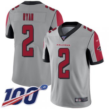 Nike Falcons #2 Matt Ryan Silver Men's Stitched NFL Limited Inverted Legend 100th Season Jersey