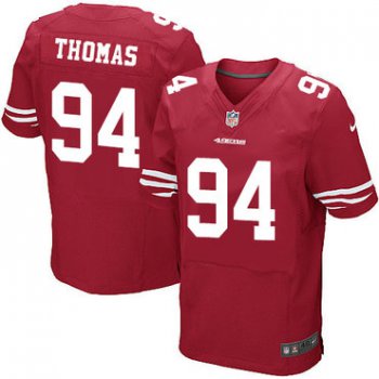 Nike San Francisco 49ers #94 Solomon Thomas Red Team Color Men's Stitched NFL Elite Jersey