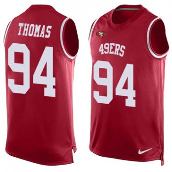 Nike San Francisco 49ers #94 Solomon Thomas Red Team Color Men's Stitched NFL Limited Tank Top Jersey