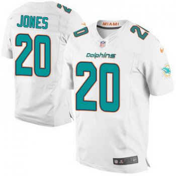 Men's Miami Dolphins #20 Reshad Jones White Road NFL Nike Elite Jersey