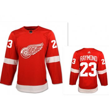Men's Detroit Red Wings #23 Lucas Raymond Red Home Hockey Stitched NHL Jersey