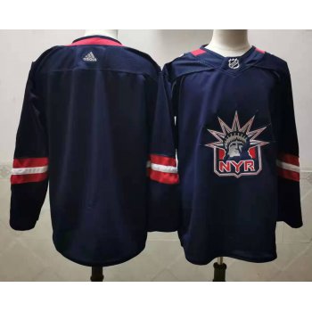 Men's New York Rangers Blank Navy Blue Adidas 2020-21 Stitched NHL Jersey